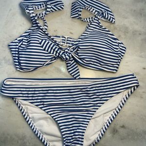 Women’s Ruffle Tie-Front Bikini Top and bottoms by Kona Sol